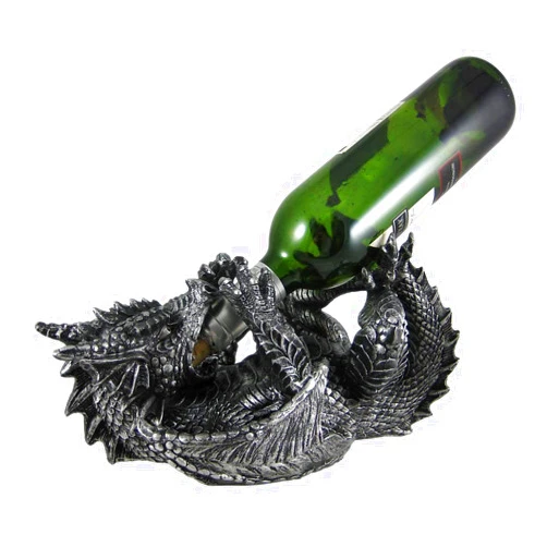 AW DWK Animal Decorative Table Top Wine Bottle Holder | Home Bar Decor | Wine Accessories for a Wine Bar | Kitchen Organization | Great Gifts for Her (Black Dragon)
