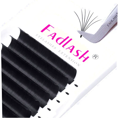 FADLASH Eyelash Extensions D Curl Easy Fan Lash Extensions 0.07 Mixed Tray 8-14mm Volume Lashes Extensions (0.07-D, Mix 8-14mm)