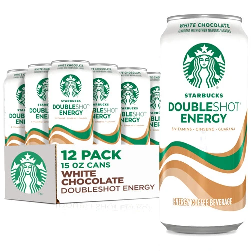 Starbucks Doubleshot Energy Drink Coffee Beverage, White Chocolate, Iced Coffee, 15 fl oz Cans (Packaging May Vary) (Pack of 12)