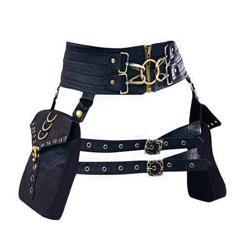 SUMGOGO Waist Bag Belt Purse Crossover Fanny Pack Wallet Waist Corset Hip Leg Pouch Motorcycle Retro Halloween Renaissance Costume