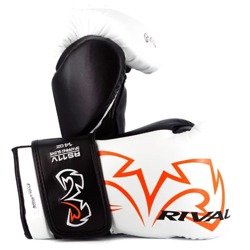 RIVAL Boxing RS11V Evolution Sparring Gloves, Extra-Thick 2” Padding, V-Strap Wrist Lock 2 System, Large Hand Compartment, and 15 Degree Angle Cuff