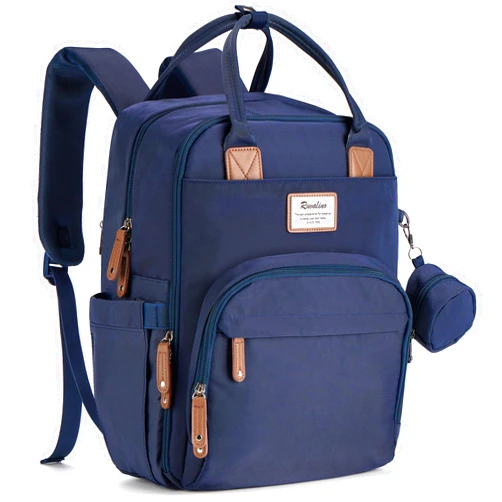 RUVALINO Diaper Bag Backpack, Multifunction Travel Pack Maternity Baby Changing Bags, Large Capacity, Waterproof, Navy Blue