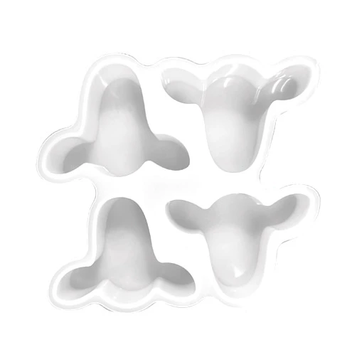 Lashicorn 4 Cow Animal Western Freshie Silicone Tray Mold | Vent Clip Size 4.5