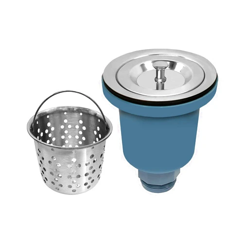 ALFI brand Whitehaus NRNW35A-SS 3-1/2-Inch Basket Strainer with Deep Removable Basket, Stainless Steel