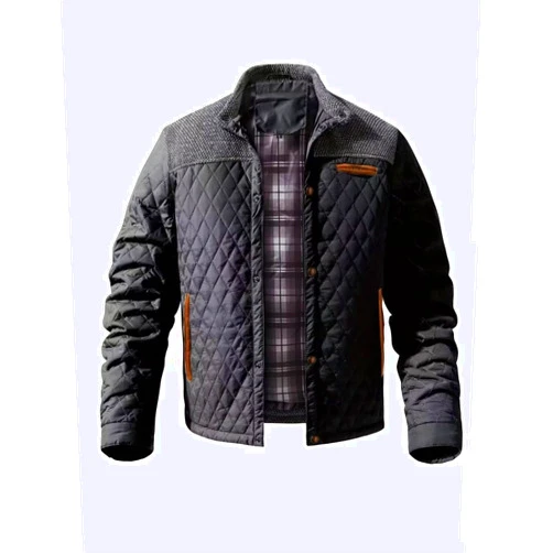 FTIMILD Men's Diamond Quilted Jacket Lightweight Business Casual Button Down Shirts