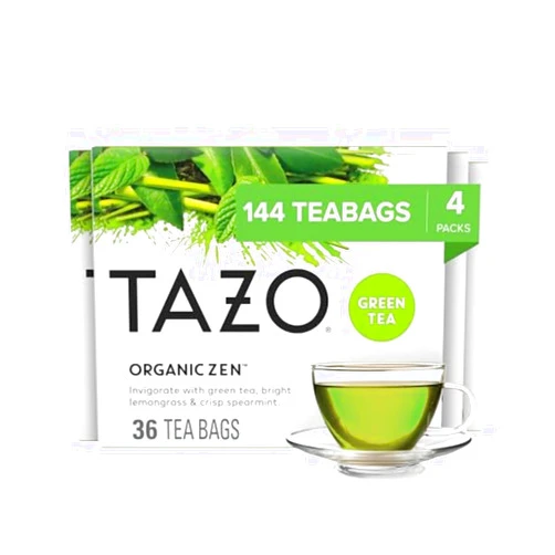 TAZO Organic Zen Green Tea Bags, 144 Total Tea Bags (36ct - Pack of 4)