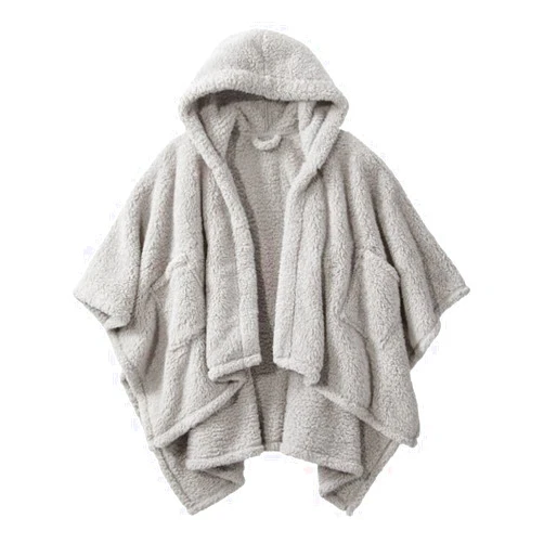 CUBRIDGE Wearable Blanket Sherpa Poncho Office Work Warm Cozy Shawl Blanket,Plush Cape Wrap for Adults