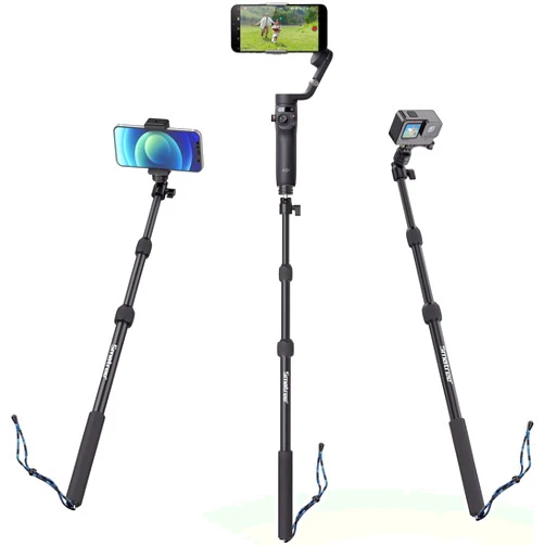 Smatree SmaPole DS1S Extendable Stick Compatible for DJI OM 4 SE/DJI OM 5/DJI OM6/DJI OSMO Action 2/DJI OSMO Action 3/G*Pro 12/11/10/Max/9/8/Cell Phone