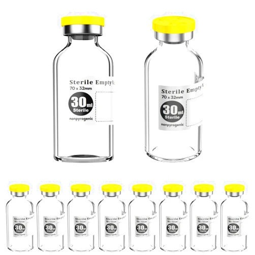 KSIITEKSLAB Ks-Tek Sterile Empty Vials with Self Healing Injection Port,with Flip Off Aluminum Cap,Sterile Package (30ml,10)