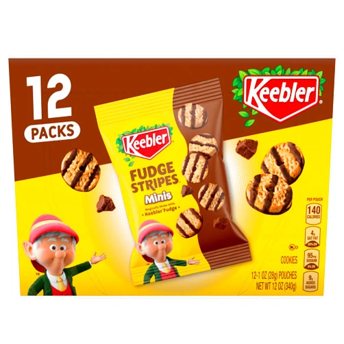 Keebler On-The-Go Fudge Stripes Cookies, 12 Count (Pack of 1)