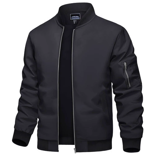 TACVASEN Men's Bomber Jacket Lightweight Casual Spring Fall Windbreaker Zip Up Coat with Pocket