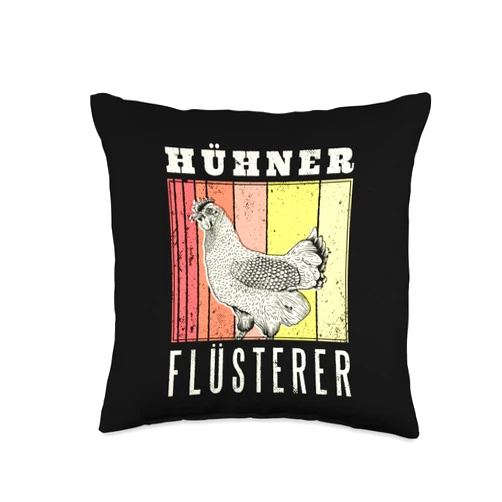 Lustige Hühner Bauer Geschenkidee für Hühner Bauer Funny Saying Motif for Chickens Farmer Throw Pillow, 16x16, Multicolor