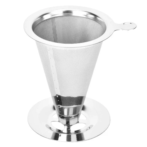 Milltrip Coffee Filter Reusable, 3.5 x 4.3in Coffee Filter Stainless Steel Coffee Filter Tea Coffee Dripper Coffee Mesh Strainer (YJ-89A1)