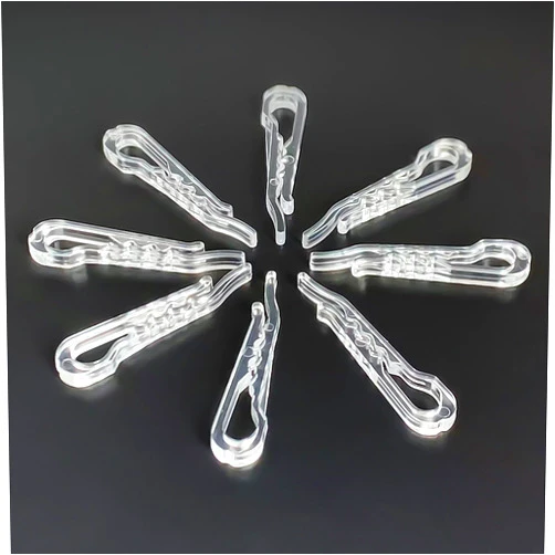 Flocade 120 U-Shape Clear Durable Plastic Alligator Clips for Crafts.Clear Alligator Clips for Fabric.Clear Clothes Pins for Stockings. (120 Pack)