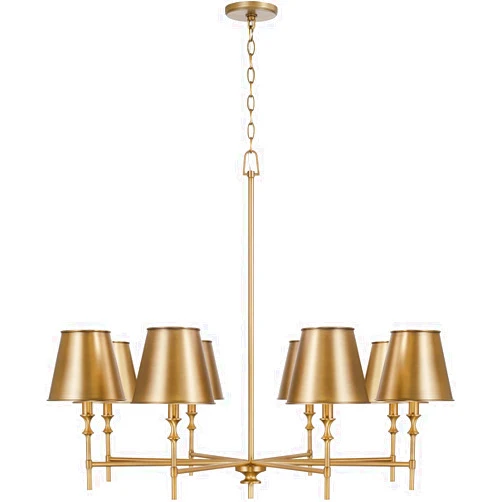 Capital Lighting Fixture Company Capital Lighting 449781AD-707 Whitney Mid-Century Retro Vintage Metal Shade Chandelier, 8-Light 480 Total Watts, 33
