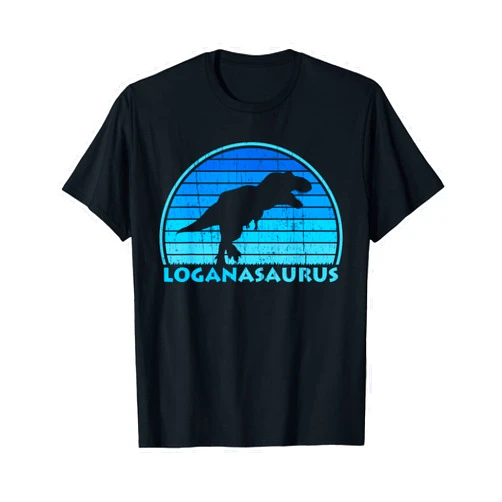 Logan First Name Personalized Dinosaur Shirts Logan Saurus Dinosaurs Kids Name Gift T-Shirt