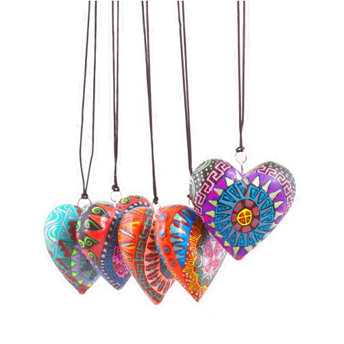 Novica Handmade Alebrije Hearts Wood Mini Ornaments (Set of 5)