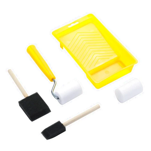 NANJA Foam Paint Brushes Roller Set - 5-Piece Sponge Paint Brush and Foam Trim Roller Kit for Arts and Crafts, Wall DIY Stenciling, Furniture Paint Projects