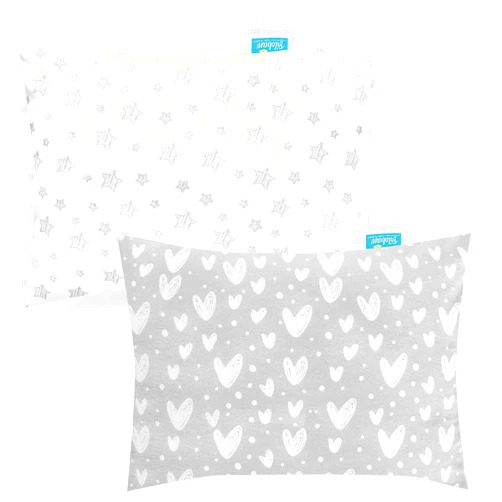 Biloban Organic Cotton Toddler Pillowcase 2 Pack, (Pillowcase Only) Kids Pillowcase for Sleeping Fit Pillow Sized 13