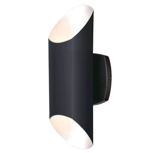 Westinghouse 6579400 Carson Contemporary Two-Light Up and Down Dimmable LED Outdoor Wall Light Sconce Matte Black Finish
