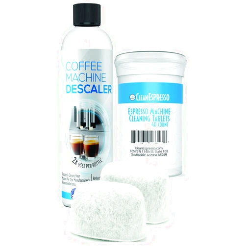 CleanEspresso - Breville Cleaning Kit - 40 Breville Compatible Cleaning Tablets + 2 Espresso Machine Water Filters + 2-Use Descaler - Espresso Machine Accessories