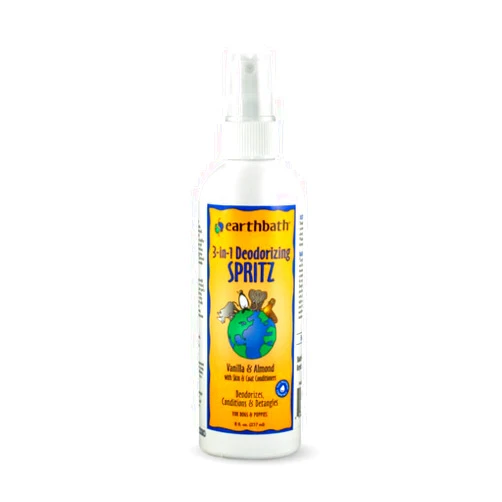 earthbath, Vanilla & Almond 3-in-1 Dog & Puppy Deodorizing Spritz - Dog Odor Eliminator for Strong Odor, Cruelty-Free Dog Cologne, Dog Wash Spray, Made in USA, Dog Bathing Supplies - 8 Oz (1 Pack)