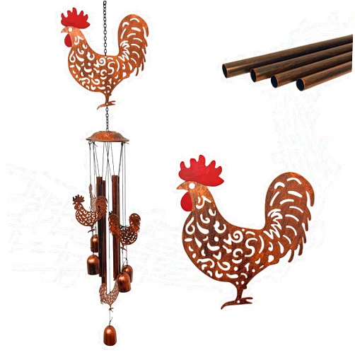 LIFFY Chicken Wind Chimes Outdoor,Metal Rooster Wind Chimes for Outside,Hanging Rooster Yard Decor for Home Patio Garden,Unique Memorial Wind Chimes Gifts for Families Friends