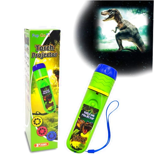 Pup Go Dinosaur Kids Flashlight Projector Torch with 3 Discs 24 Images, Cool Flashlight Projector Light for Toddlers, Dinosaur Toy for Kids Age 3-7 Year Old Boys Girls