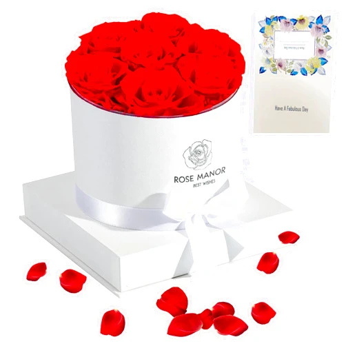 Rose Manor Preserved Roses in A Box, 7-Piece Forever Flowers Roses Eternas, That Last Up to 5 Years, A Long Lasting Rose Gift for Her, Mom, Wife, Mother's Day, Valentine's Day, Christmas, Birthday