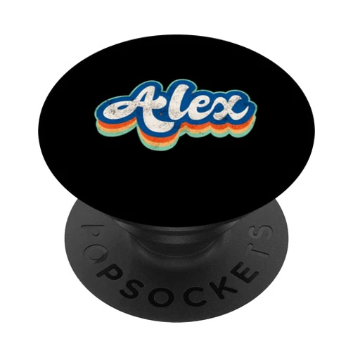 Retro Groovy Name Fathers Day outfit For Men Alex First Name Boy Vintage Style 70s 80s Personalized PopSockets Adhesive PopGrip