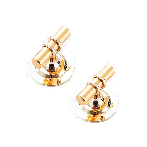 CcHhyyt 2 Pack Self-Stick Cabinet Handle Knobs Metal Drawer Knobs Pull Helper with Adhesive Sliding Door Handle Stick On Handle for Refrigerator Window Wardrobe Peel and Stick Knob (Single Hole, Gold)