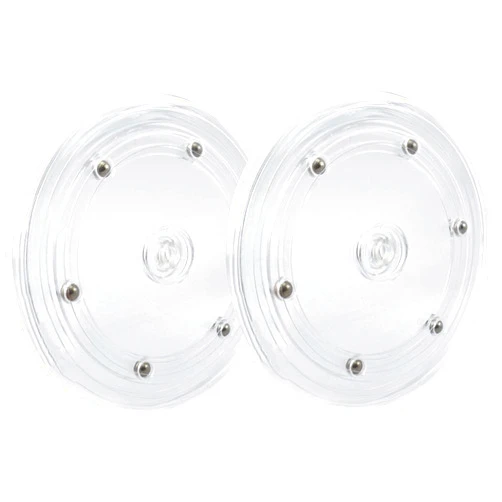 SDTC Tech 2-Pack 6 Inch Lazy Susan Turntable Organizer 360 Degree Rotating Bearings Acrylic Round Turntable for Kitchen Corner Cabinets/Spice Rack/Table Cake Decorating - Clear Tone