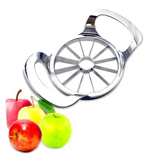 KNS ESSENTIALS Apple Slicer and Corer - 12 Blade Extra Large, Stainless Steel Apple Cutter - Heavy Duty, Easy to Use, Kitchen Tool