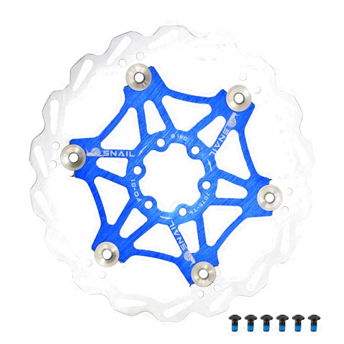 DJC Components DJC Bike Brake Disc Rotor MTB Floating Brake Disc 160mm 180mm 203mm with 6 bolts Road Bike MTB BMX Steel Aluminum Brake Disc (3# blue, 180mm)
