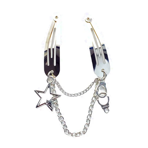 Rulbelok Goth Hair Clips For Women Harajuku Metal Chains Hair Pins Girl Punk Butterflies Vintage Hair Accessories Y2K Jewelry Butterflies Bangs Clip Metal Chain Hairpin Hair Accessories