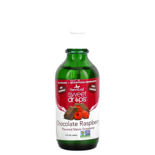SweetLeaf Sweet Drops - Flavored Stevia Liquid Sweetener, Organic Stevia Extract, Zero Calories, Gluten Free, Keto Friendly, Non GMO, Natural Flavors, Sugar Alternative - Chocolate Raspberry, 2 Fl Oz