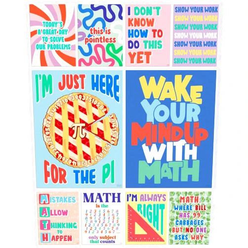 Sweetzer & Orange S&O Math Posters for Elementary School - Math Classroom Decor - Classroom Posters for Math - Math Posters for Middle School - High School Classroom Decor - Inspirational Posters for Classroom - 10PC