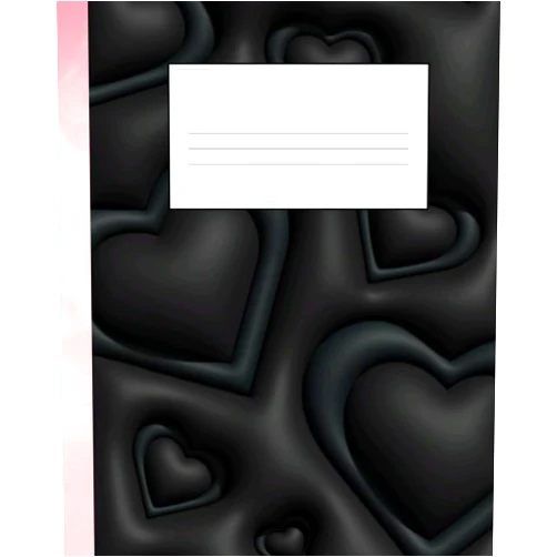 Ummu Khalid Alawiyyin Composition Notebook: Black Heart Theme Illustration | Journal For College, Students, School, Work, Office | Wide Lined