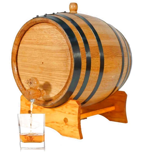 THOUSAND OAKS BARREL 3 Liter Oak Aging Barrel with Stand, Bung and Spigot - Wooden 3L Whiskey Barrels Wine Barrel Decanter For The Home Brewer, Distiller, Wine Maker and Cocktail Aging - Bourbon Barrel Gifts For Men