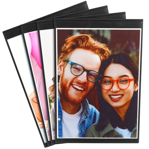 Juvale 4 Pack Magnetic Photo Frames 8.5x11 for Refrigerator, Artwork, Family Pictures