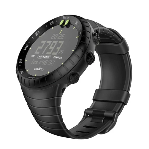 Fintie Watch Band Compatible with Suunto Core, Rubber Accessory Strap Replacement Wrist Sport Bands w/Metal Clasp Compatible with Suunto Core Smartwatch, Black