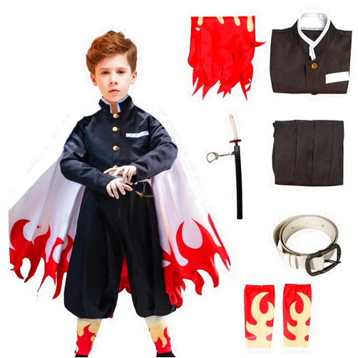 VZQI Halloween Cosplay Costumes Kamado Kids Boys Anime Kimono Hallowee Girls Cloak