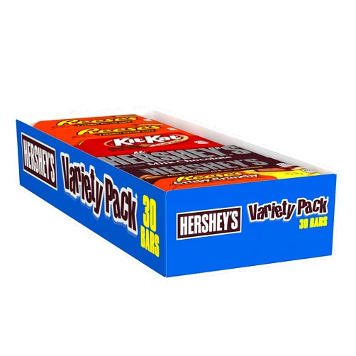 HERSHEY'S Chocolate Candy Bar , 30 Count Crunchy Variety (HERSHEY'S, KIT KAT, REESE'S, and REESE'S Crispy Crunch)