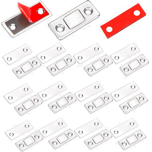 Jiayi Drawer Magnets Jiayi 12 Pack Ultra Thin Cabinet Door Magnet Stainless Steel Magnetic Cabinet Latches Hardware Cabinet Magnets Catch for Sliding Door Kitchen Cupboard Closure Closet Door Closer
