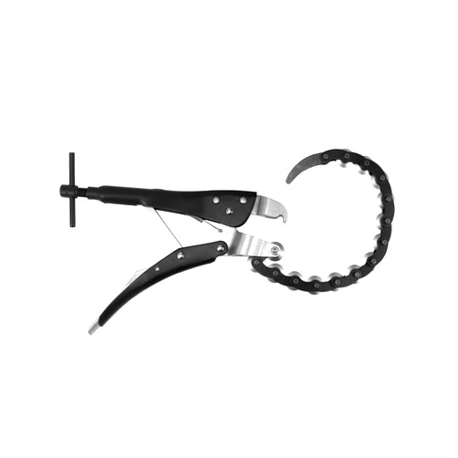 QWORK Tailpipe Cutter, Exhaust Tube Chain Cutter, Black Carbon Steel Chain Exhaust Pipe Cutter Tool with Pipe Cutter Chain/Cutting Wheels