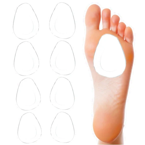 YFLife 4 Pair Metatarsal Pads Women, Gel Self Adhesive Metatarsal Pads Mens, Firmly Adhered and Reusable Metatarsal Foot Pads, Easy to Clean and Quick Drying Ball of Foot Cushion for Pain Relief
