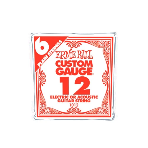 Ernie Ball Nickel Plain Single Guitar String .012 6-Pack