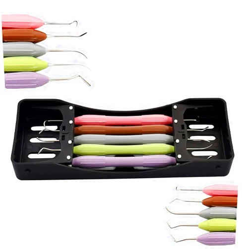 OdontoMed2011 Silicone Handle Dental Composite Filling Instruments Kit 5pcs Tools DN-2285 ODM