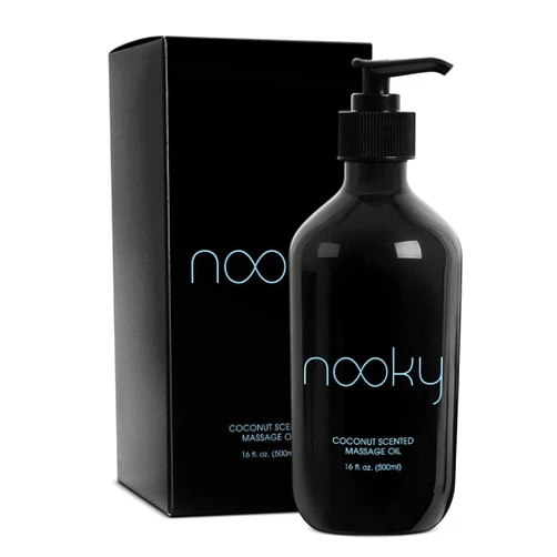 Nooky Massage Oil with Fractionated Coconut Oil for Massaging 16 Ounce (Coconut)