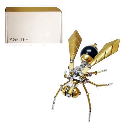 Hanll 3D Metal Puzzles Kits for Adults, Mechanical Steampunk Hornet Model Kit, Creative Tide Play Ideal for Gifts and Decorations, 100+PCS